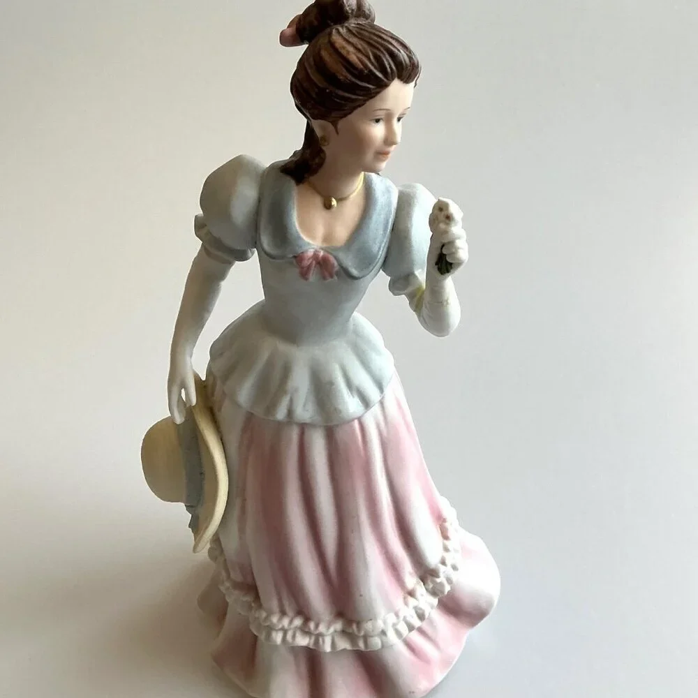 HOMCO 1452 LADY CAMILLE VICTORIAN VINTAGE PORCELAIN STATUE FIGURINE 8